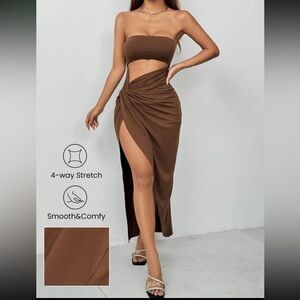 SHEIN Brown Maxi Dress